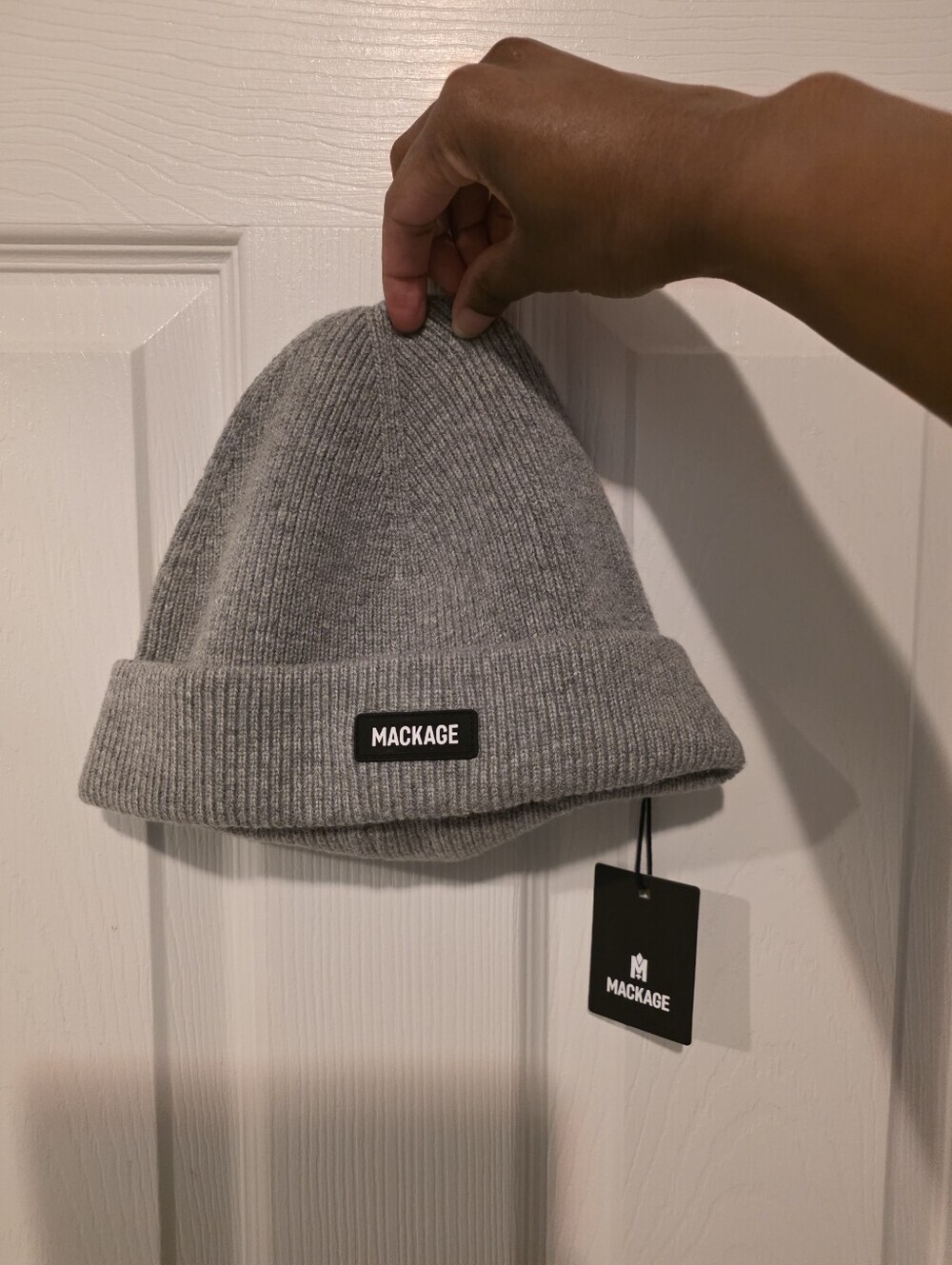 NWT- Unisex Mackage Ribbed Beanie - Gray - Picture 4 of 15